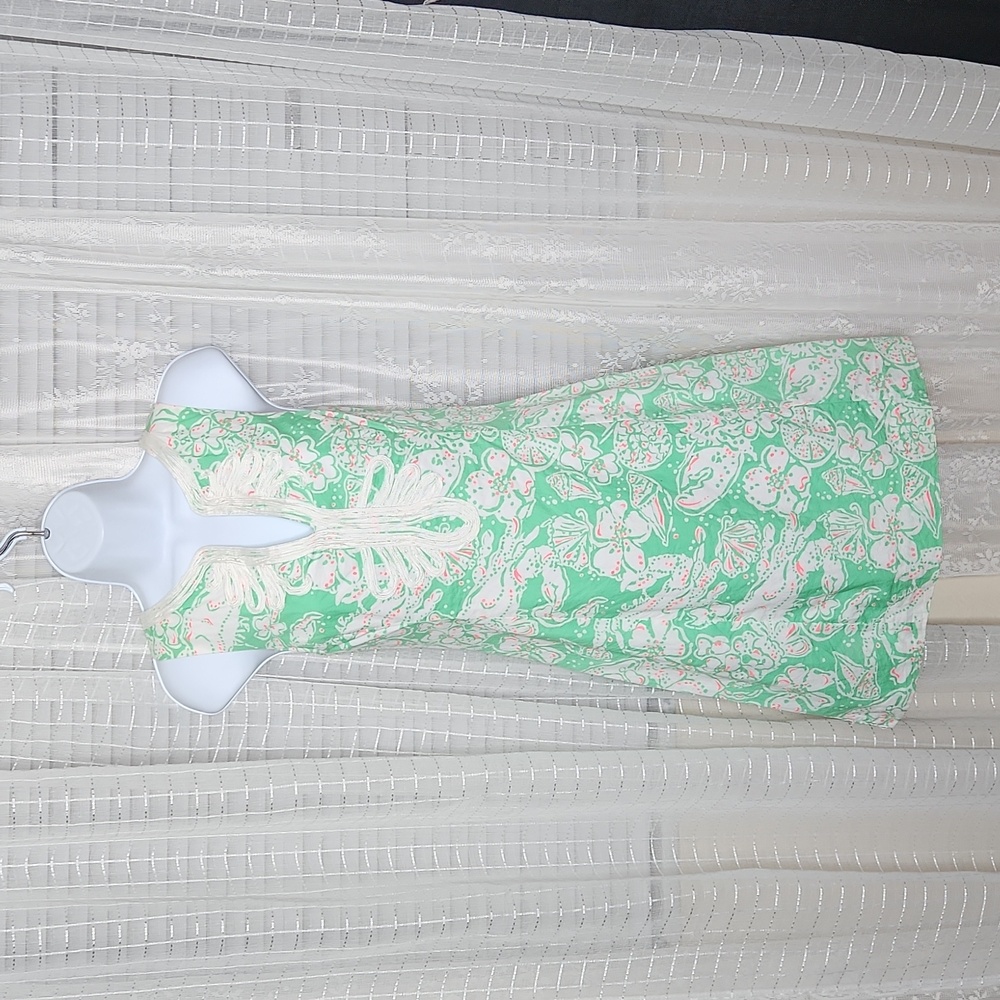 Lilly Pulitzer Janice 100% Cotton Sleeveless Dress in Beach Bash Print, Size 2